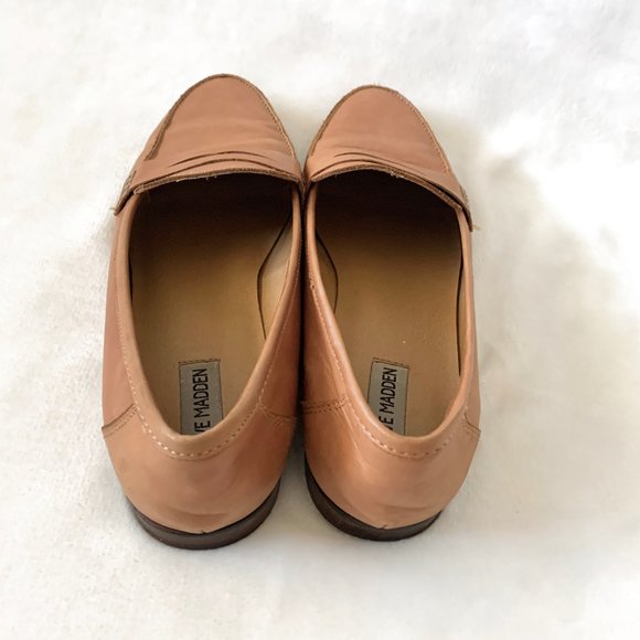 Steve Madden Tan Brown Leather Penny Loafers - Picture 4 of 6